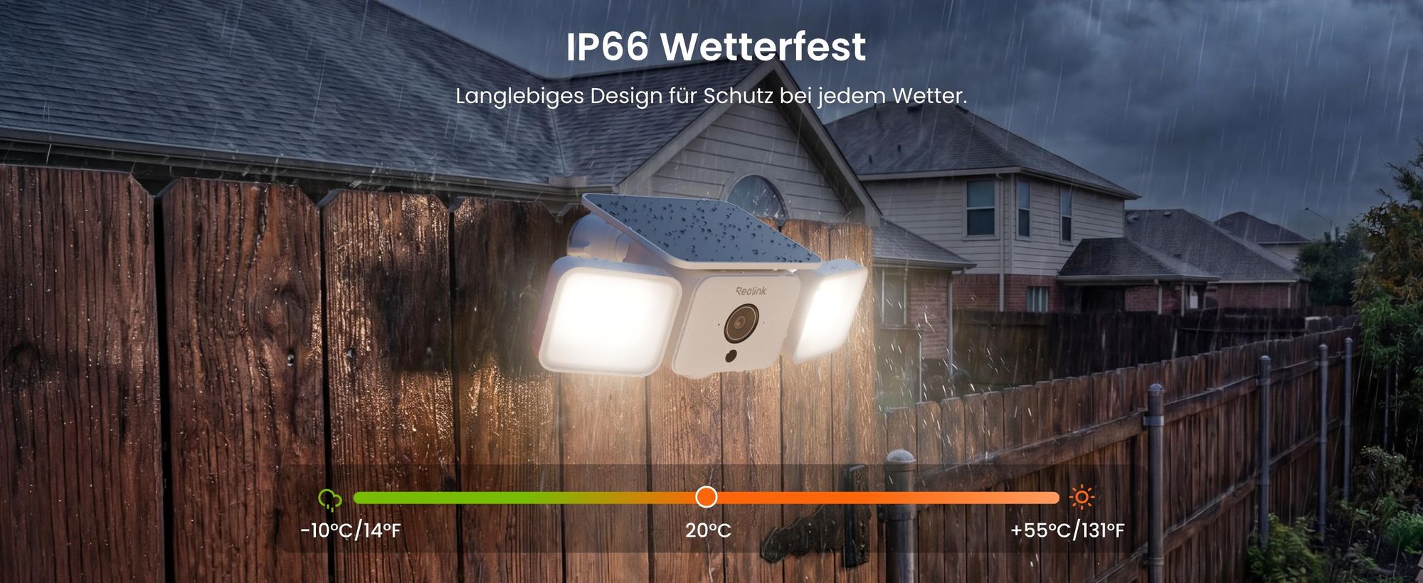 Reolink Solar Floodlight Cam, 2K 4MP 150° Wi-Fi 6 Solar Spotlight Überwachungskamera Outdoor , SolarEase™ Laden, Ton- & Lichtalarm, Smart-Erkennung