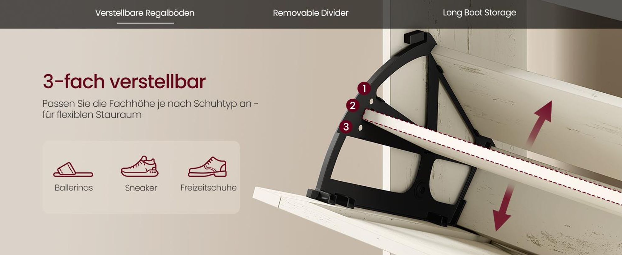VASAGLE Schmaler Schuhkipper mit 4 Klappen, Landhausstil für 24 Paar Schuhe, 105,5 x 24 x 101,7 cm, Weiß