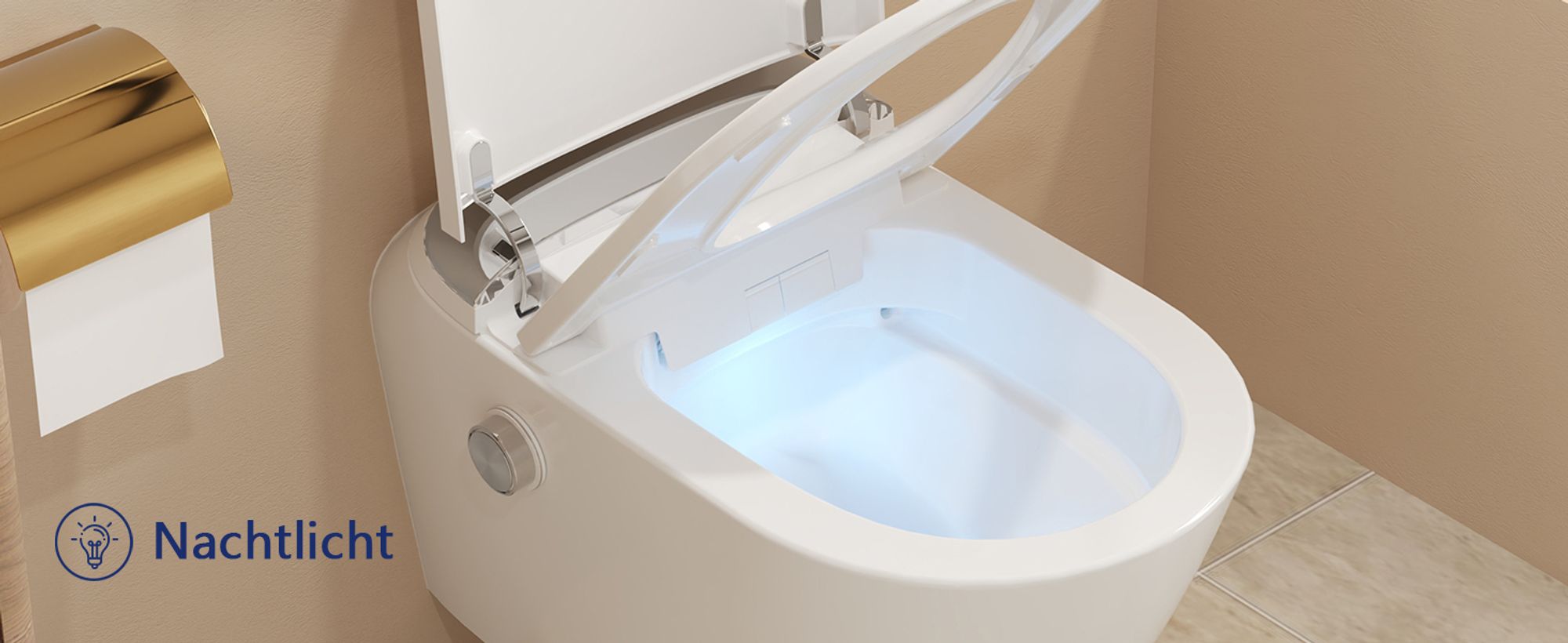 DeerValley Dusch WC mit Bidet, beheiztem Sitz, selbstreinigender Düse, automatischer Spülung & Fernbedienung – Komplettanlage inkl. Vorwandelement