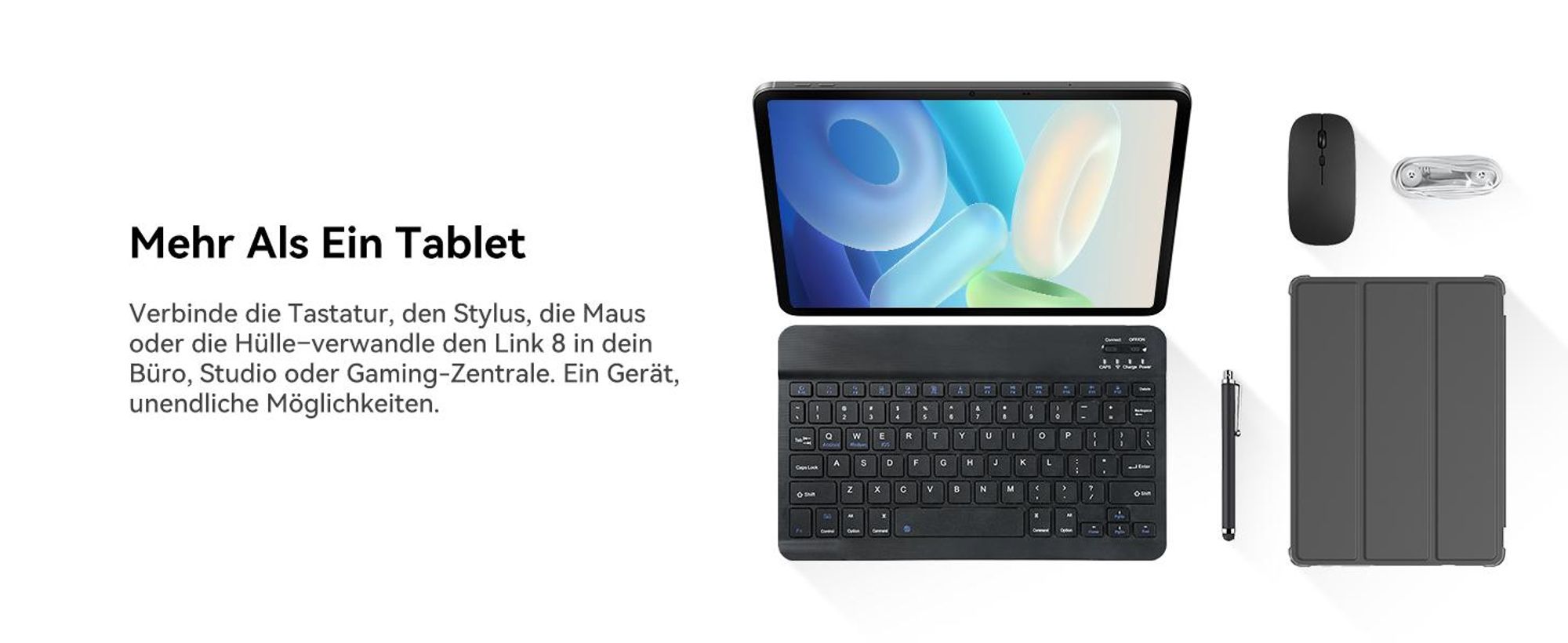 Blackview Link 8 Tablet 12.7", 2K+ IPS Display, 90Hz, Android 15, Gemini AI, 18(6+12)GB RAM+256GB ROM+2TB TF, 8400mAh, PC Mode, Gemini AI