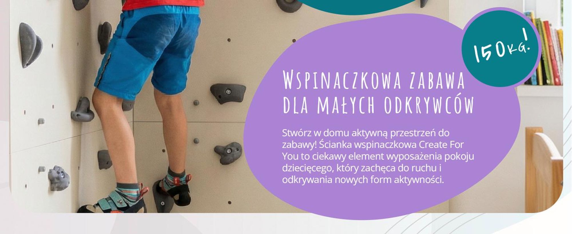 Create for you® – Ścianka Wspinaczkowa, 100x50 cm, 5 Szarych Chwytów kamieni, Domowa Wspinaczka, Sprzęt Fitness do Domu, Zabawa Ruchowa dla Dzieci