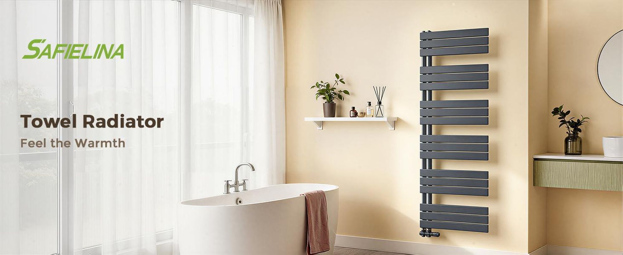 S'AFIELINA 1320x500mm designerski grzejnik łazienkowy grzejnik ręcznikowy płaski panel boczne podłączenie grzejnik do łazienki suszarka na ręczniki antracyt 661 Watt