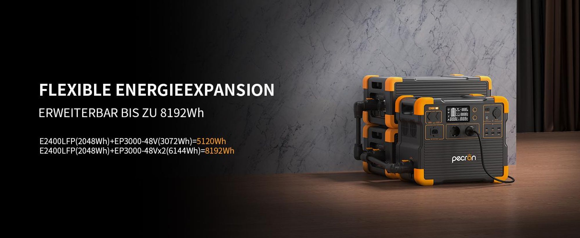 PECRON E2400LFP Powerstation 2048Wh LiFePO4 – 2400W AC, USV, App