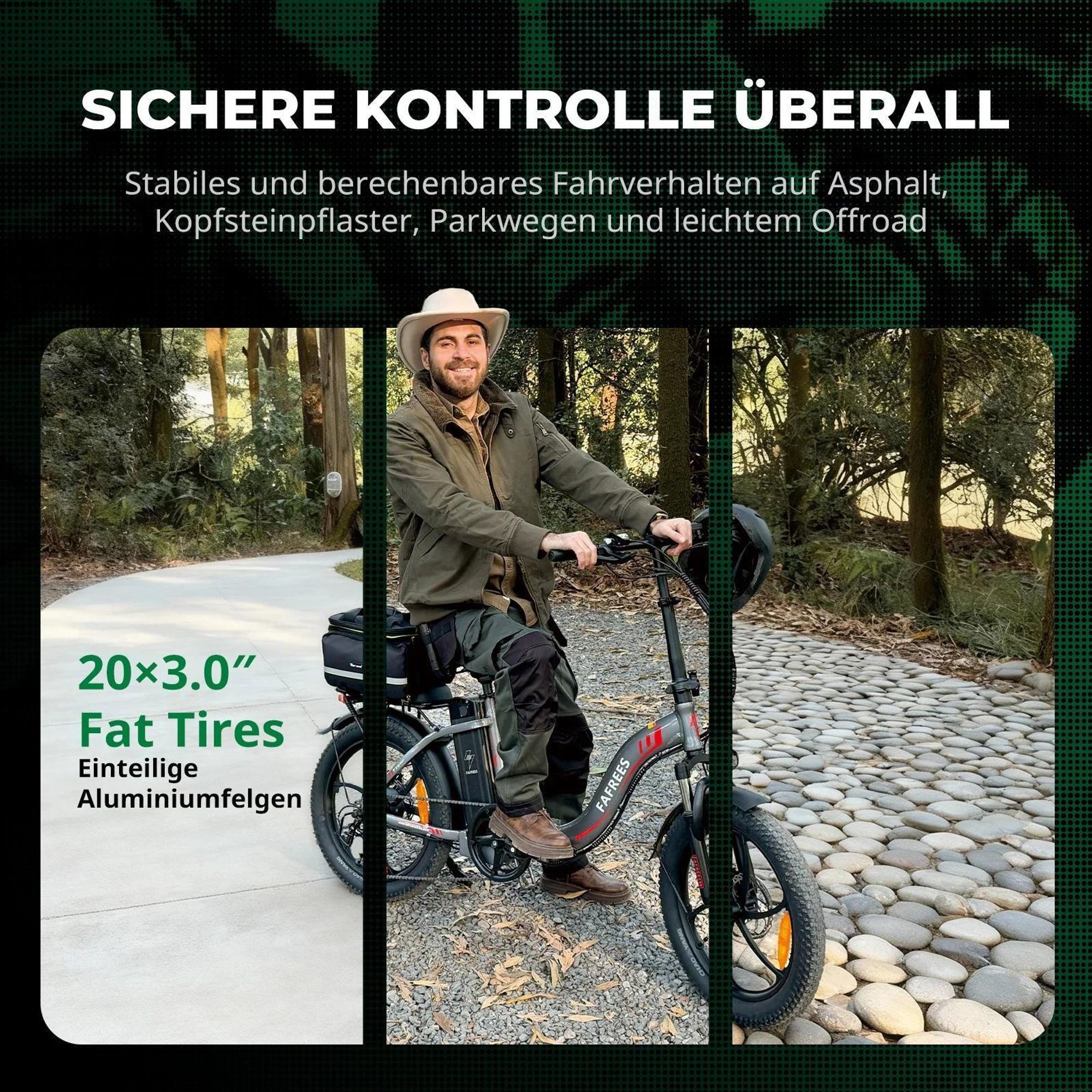 FAFREES F20 City e-bikes - Motor 250W Akku 36V18Ah 20'' Scheibenbremsen - Schwarz