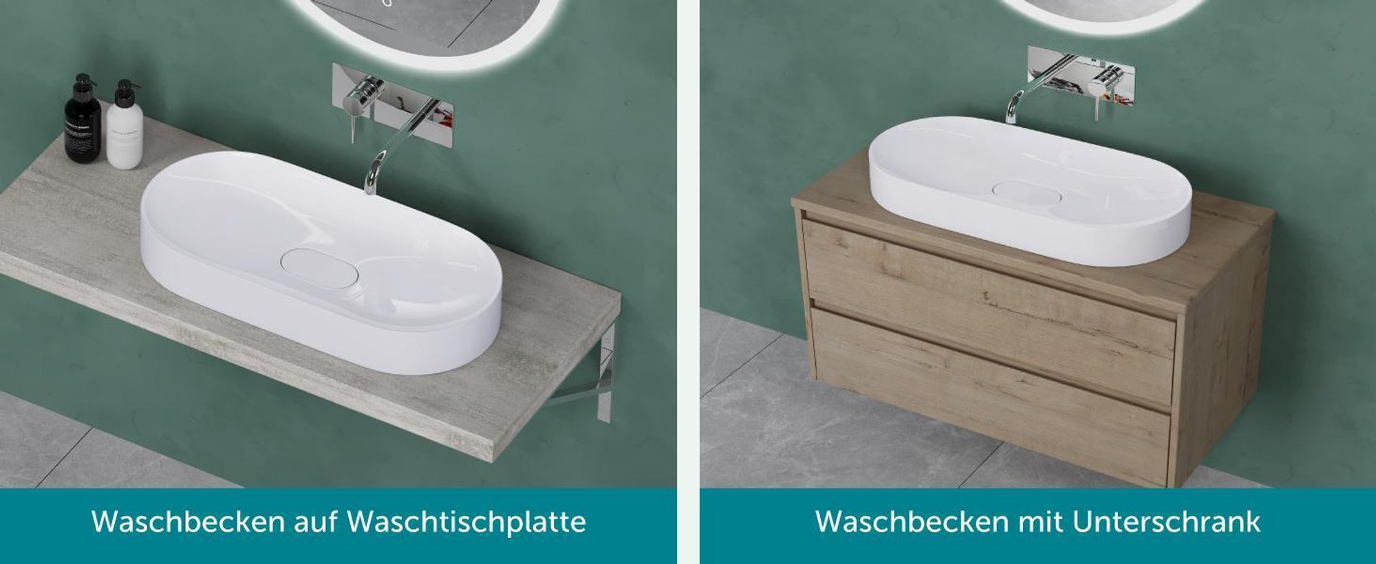 Mai & Mai Waschbecken Aufsatzwaschbecken Waschschale in weiß hochglanz aus Gussmarmor inkl. Nano-Versiegelung colossum826