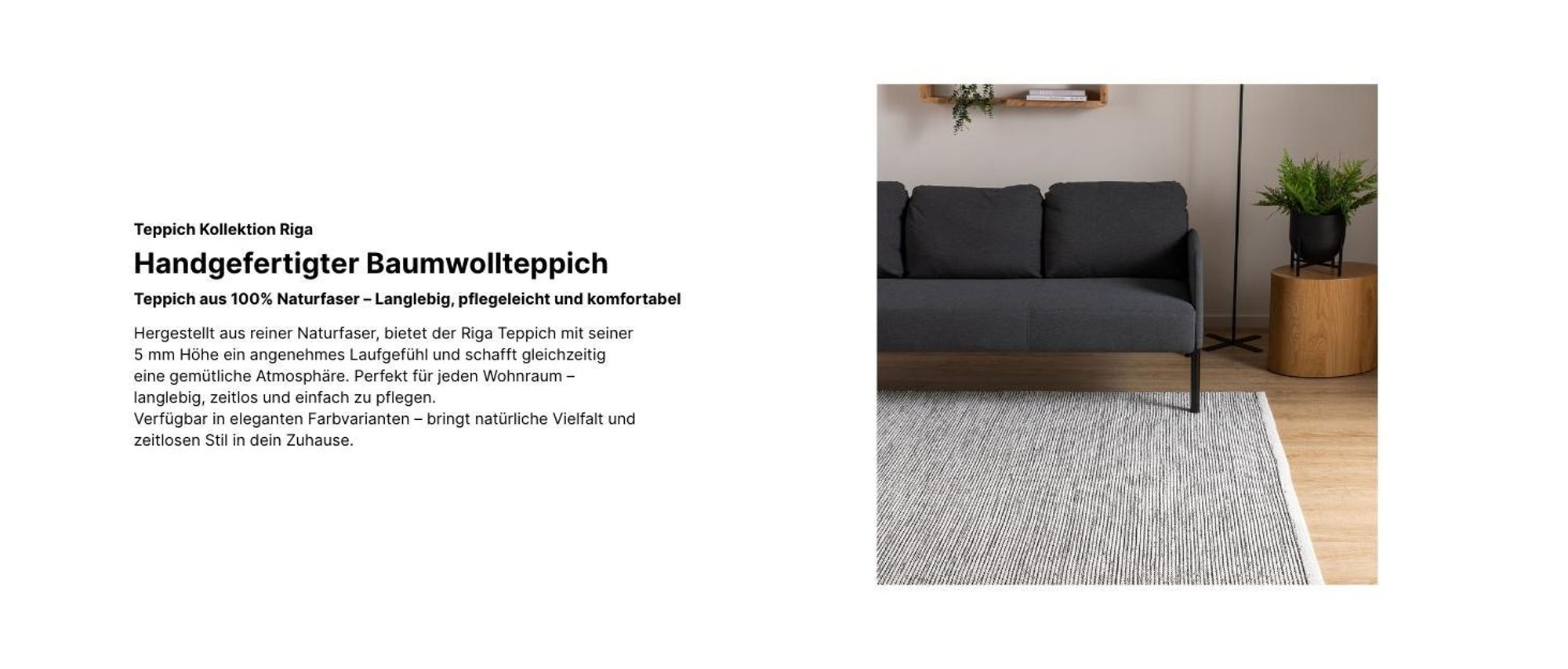 Interiyou Baumwollteppich Riga Cream ø 120 cm rund