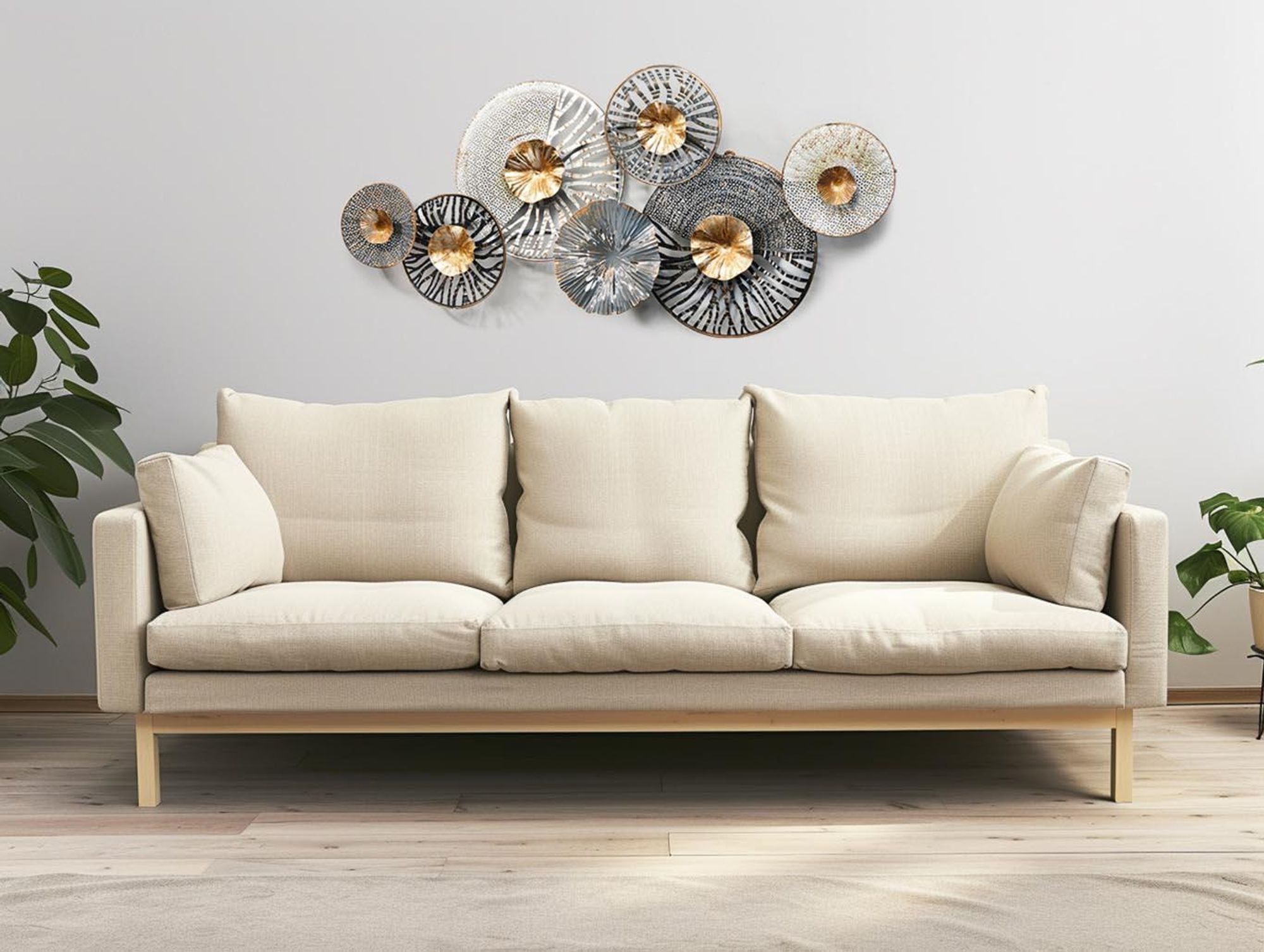 Kobolo Wandbild Wanddeko Metallbild 3D-Bild - ROOTS - anthrazit silber gold - ca 105x50 cm - Wandkunst Wall Picture Deco Deko Wohnzimmer Einrichtung