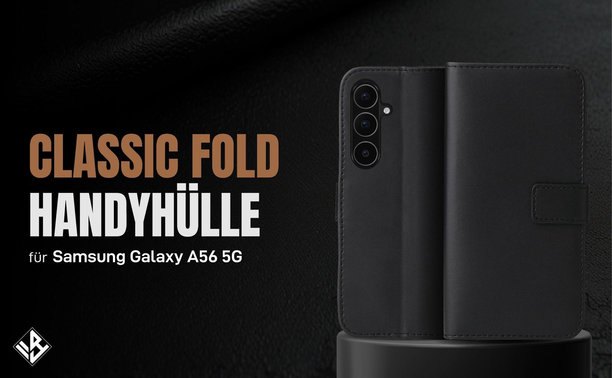 Schwarze Klapphülle für Samsung Galaxy A56 5G mit Wallet-Funktion