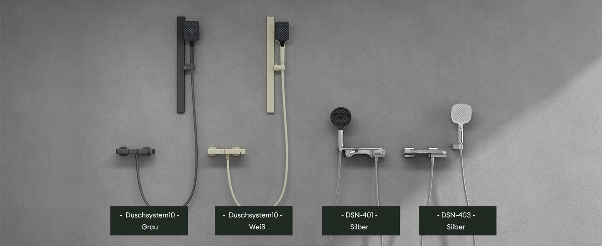 Mai & Mai Badewannenarmatur mit Handbrause Wasserfall Wannenarmatur 5 Strahlarten Duschbrause mit Unterauslauf Handbrause aus Messing Silber DSN-401