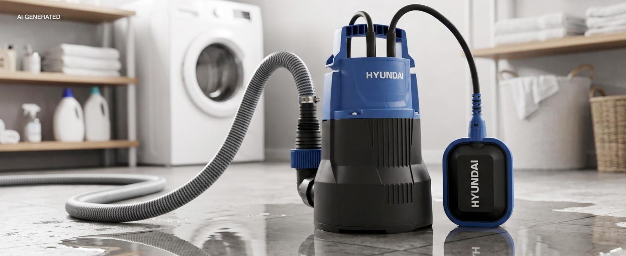 HYUNDAI Tauchpumpe TP40009C (400W, 9.000 l/h, Förderhöhe max. 6m, Eintauchtiefe max. 7m)