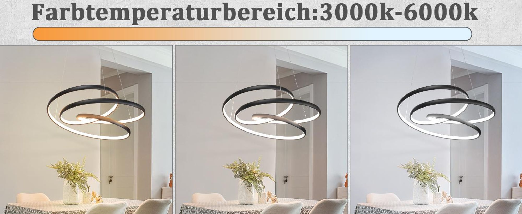 ZMH LED luce a sospensione sala da pranzo nero dimmerabile con telecomando lampada a sospensione 55W lampada a sospensione tavolo da pranzo moderna lampada a sospensione per soggiorno camera da letto