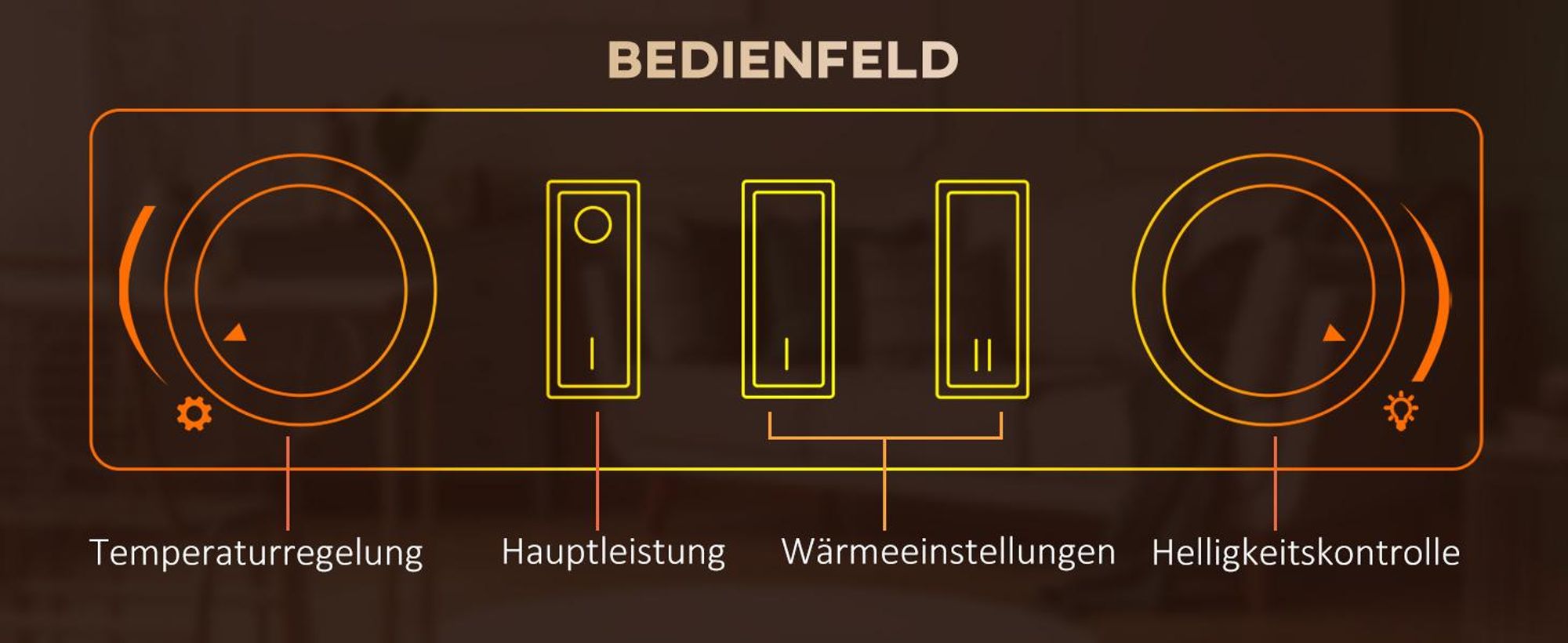 HOMCOM Elektrokamin, Geräuscharmer Standkamin mit Flammeneffekt, 2000W Kaminofen