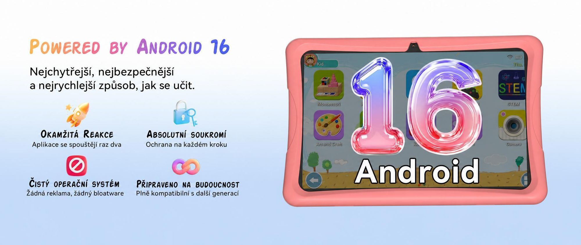 Tabwee K10 Kids 10.1" Rosa Tablet, Google Kids Space, 4GB RAM+64GB ROM, Android 15 WiFi Tablet für Kind mit Kindgerechte Hülle und Stift, 5000mAh