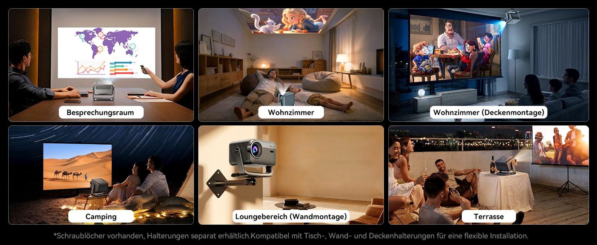 Blackview PV1000 Max, 1000 ANSI-Lumen, 1080p FHD, VIDAA OS, Dolby Audio 12W, 6-in-1 TOF AF, 40-150 Zoll, MT9660, WiFi 5+BT 5.0, AirPlay 2, 360° Gimbal