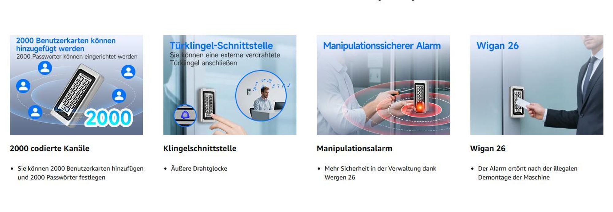 Retekess T-AC03 Codeschloss Türschloss, Codeschloss Garagentor, Wasserdichte RFID IP68, Codetaster  Garagentor, für Fabrik Warehouse Wohngebäude Bank