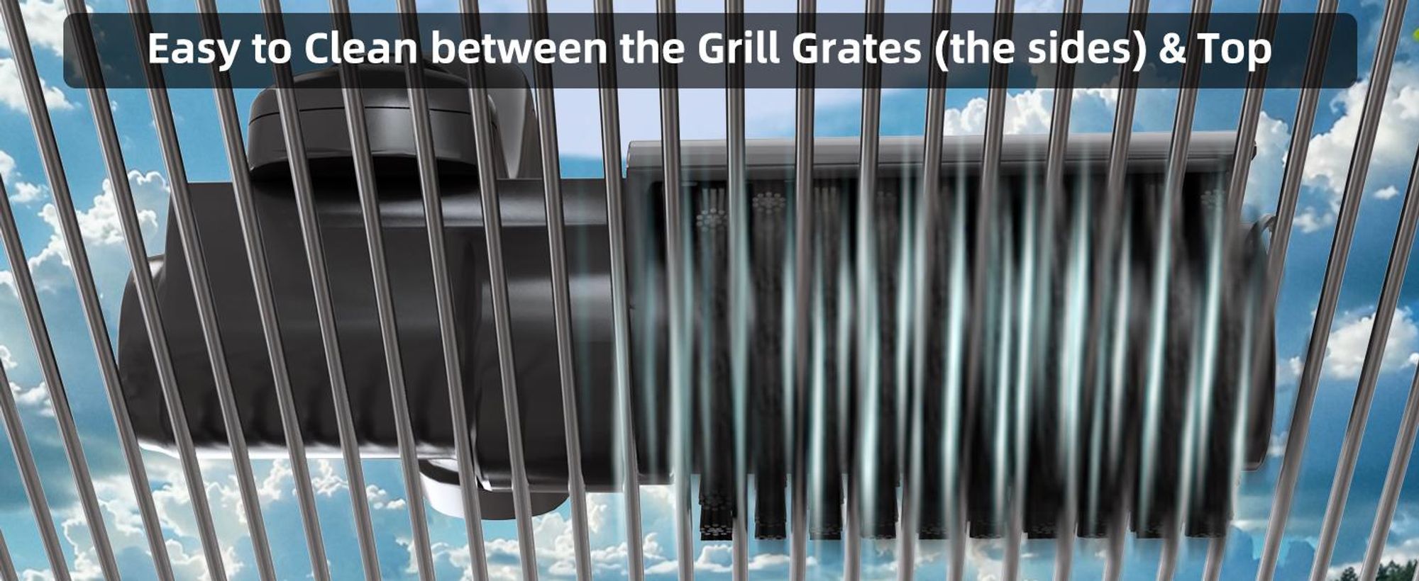 Elektrische Grillbürste 2600mAh 3einstellbare Geschwindigkeit BBQ Grillbürste, 180°Einstellbar, Edelstahl Drehbürstenkopf Grillbürste Reinigungsbürste
