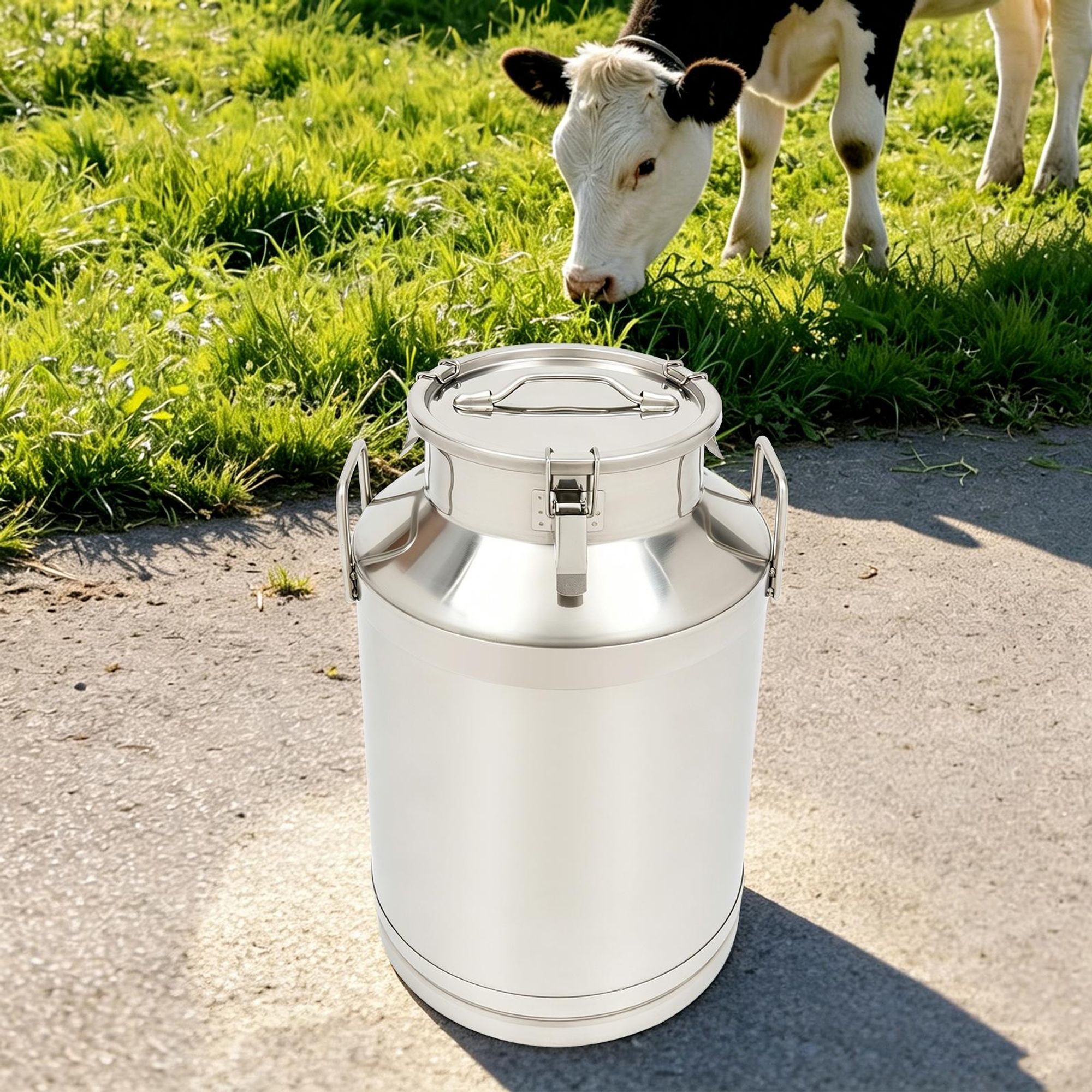 201 Edelstahl-Milchkanne, 60L/15,85 Gal Milch dose, versiegelter Eimer für Kantinen, Frühstücks läden