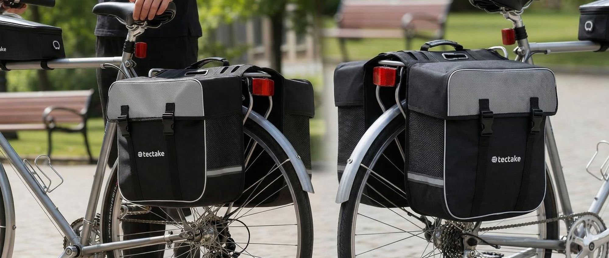 Set Fahrradtasche Georg und Fahrradrahmentasche große Fahrradtasche mit 2 Fächern wasserabweisend und robust