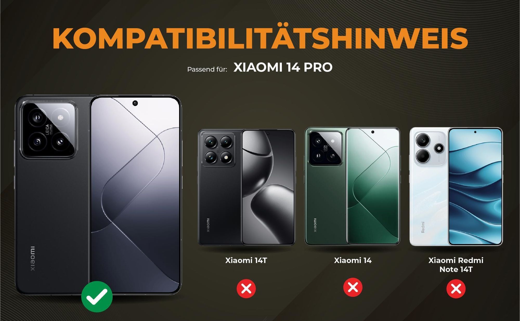 Kompatibilitätshinweise Hülle für Xiaomi 14 Pro