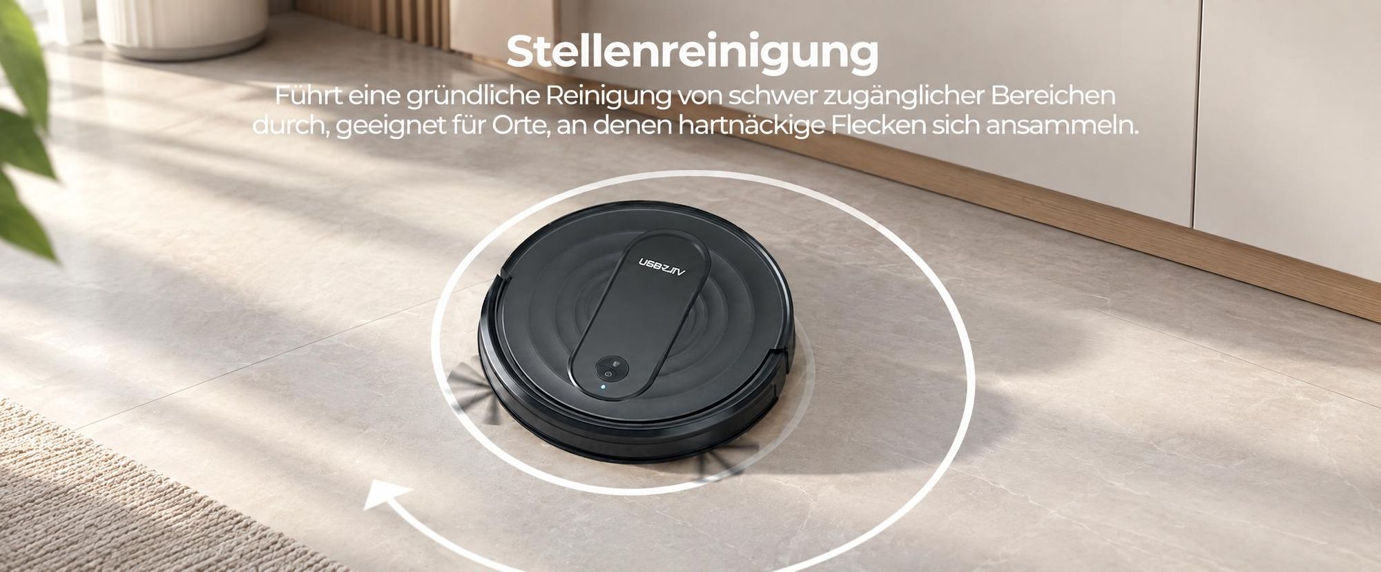 Airzeen Saugroboter mit Wischfunktion , 3in1 Roboterstaubsauger 8000Pa Starke Saugleistung Leiser Roboter-Staubsauger, App/WiFi, 120 Min Laufzeit