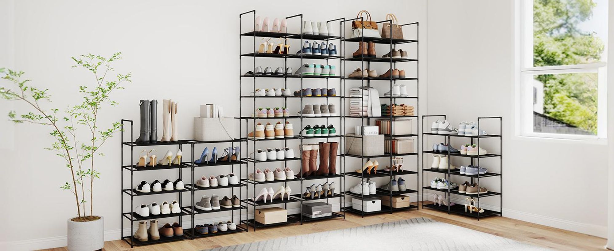 Sekey Schuhregal Schuhschrank mit 10 Ebenen , Schuhständer für 20 Paar Schuhe, Schuhablage für Flur, Wohnzimmer, Eingangsbereich