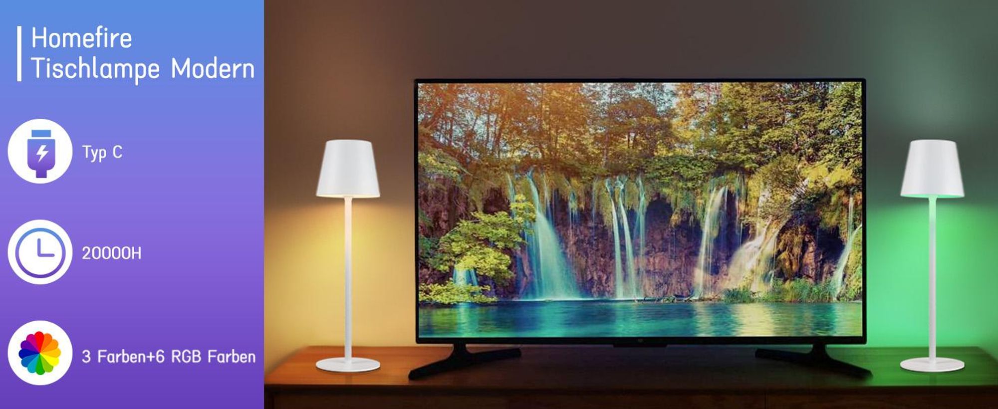ZMH Lampe de table LED sans fil Lampe de chevet tactile Lampe de table dimmable Blanc IP54 Lampe de table de chevet USB rechargeable Veilleuse de table en métal
