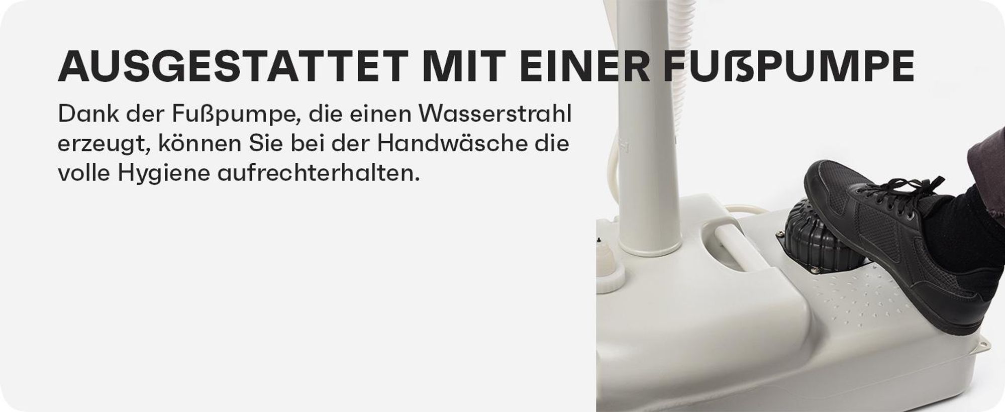 Camping Waschbecken Handwaschbecken, Mobiles Waschbecken mit Fußpumpe und 17l Wassertank für Camping und Baustellen