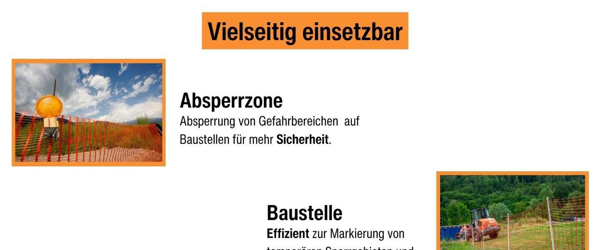 horizont Kunststoffzaun 50 m x 1 m - rot – Absperrzaun aus HDPE, flexibel für Garten, Camping und Baustellen