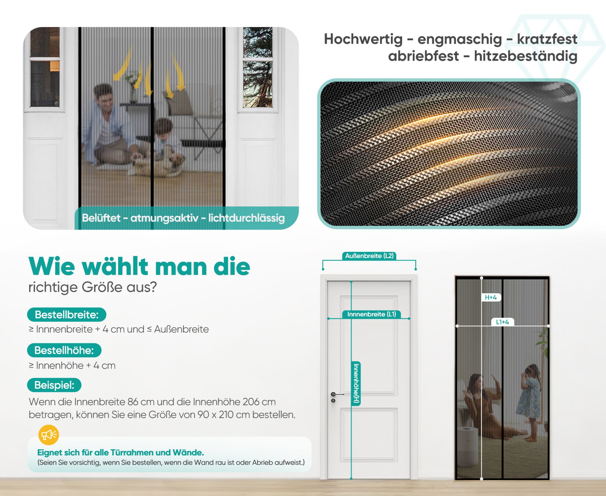 Sekey Fliegengitter Tür Magnet Balkontür, Insektenschutz Tür 70x200 cm, Katzensicher, Langlebig, Geruchsfrei und Ungiftig, Schwarz