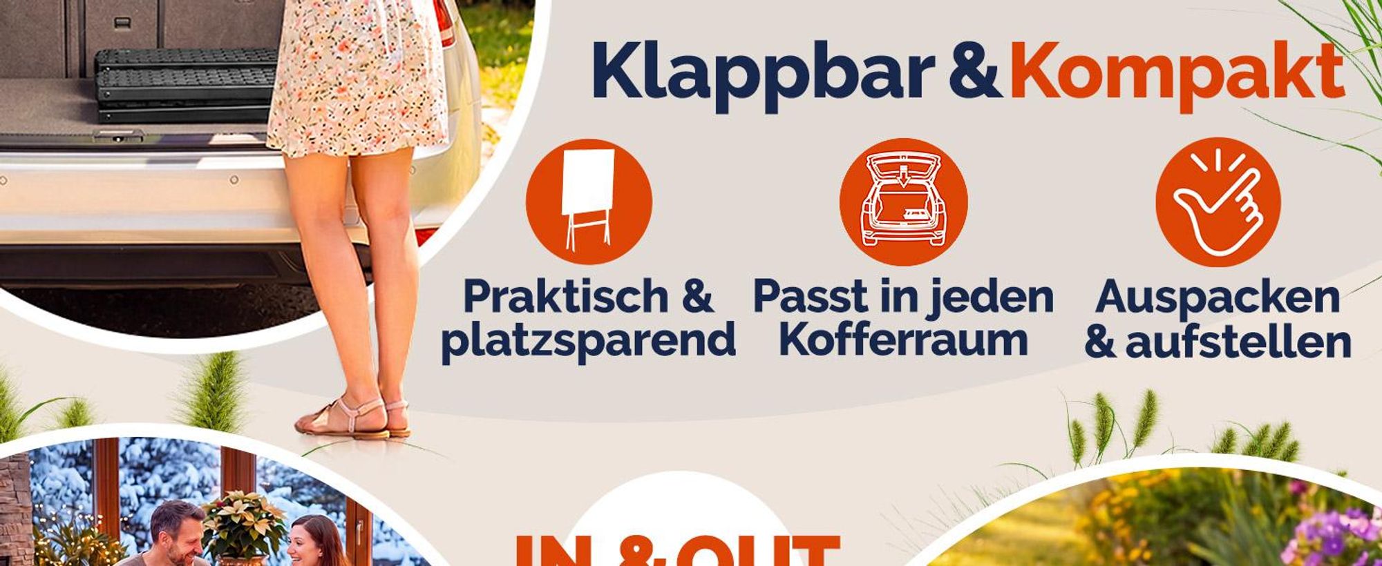 CASARIA® Polyrattan Klapphocker 2er Set