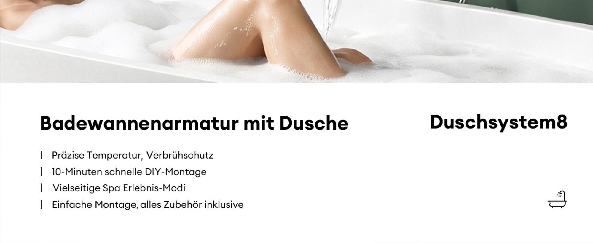 Mai & Mai Thermostat Badewannenarmatur mit Handbrause Wannenarmatur Wannenthermostat 4 Strahlarten Wandarmatur für Badewanne Matt Schwarz Duschsystem8