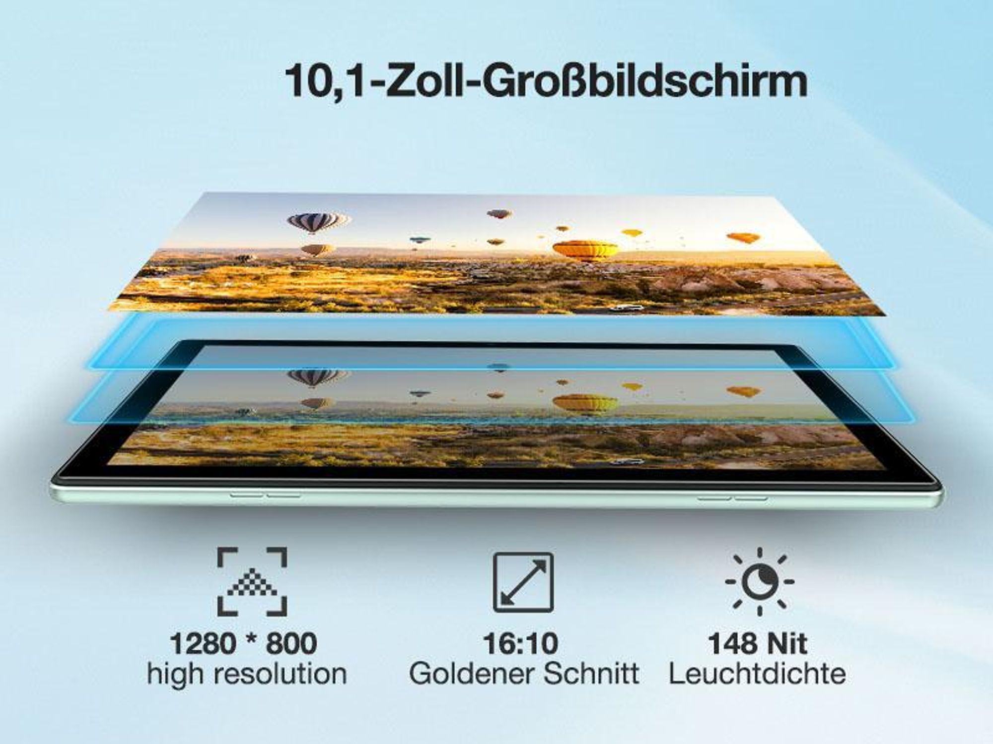 DOOGEE U10 - Tablet Android 15, 10,1 Zoll, 9GB(4+5)RAM+128GB (bis 1TB erweiterbar), WiFi 6