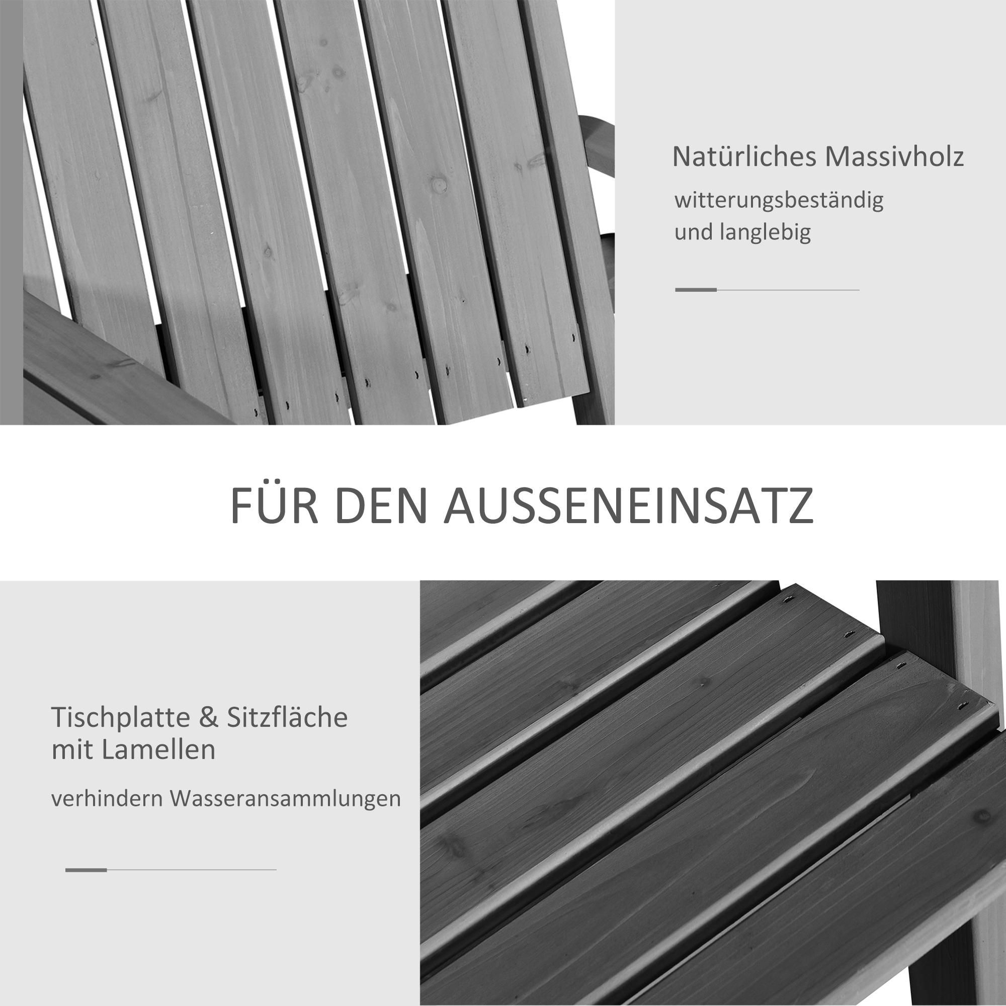 Sitzgruppe Tannenholz Beistelltisch
