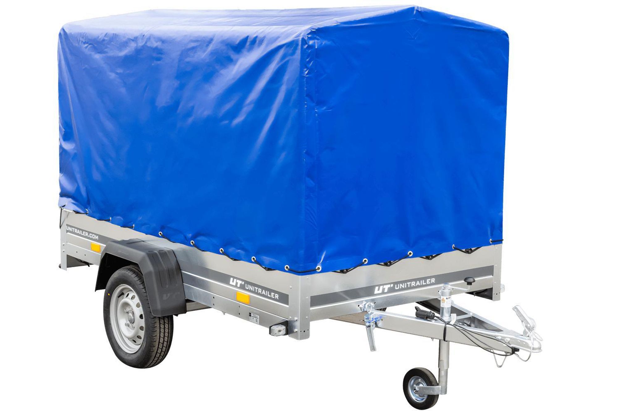 Gartenanhänger 230 Kipp Mit Stützrad, H-1100 Rahmen Und Blauer Abdeckung