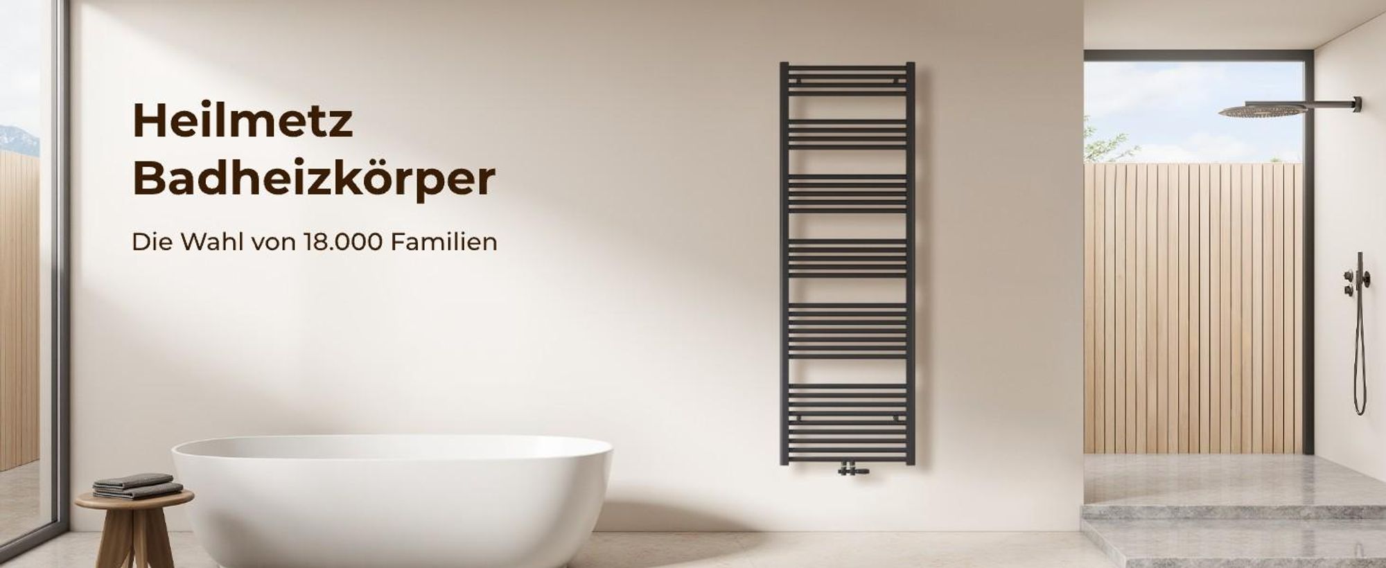 Heilmetz Badheizkörper Anthrazit 1800x600 mm, Handtuchtrockner aus Q195-Stahl, Mittelanschluss 50mm, 860W Handtuchheizkörper Ohne heizstab