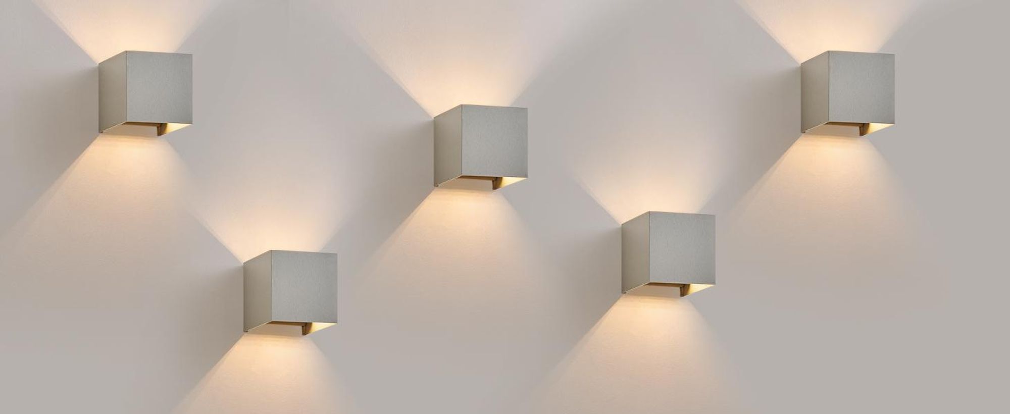 ZMH Applique murale Led 4ER Extérieur Gris Applique G9 Blanc chaud Moderne Up Down IP65 Etanche Applique extérieure Faisceau réglable Lampe de couloir