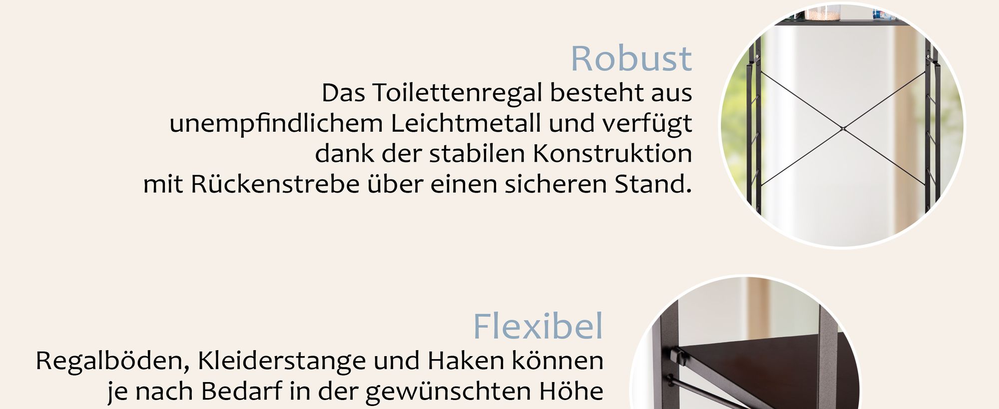 ONVAYA® Waschmaschinenregal ǀ schwarz ǀ mit Kleiderstange und 4 Haken ǀ ideal über Waschmaschine, Trockner oder WC ǀ Toilettenregal aus Metall