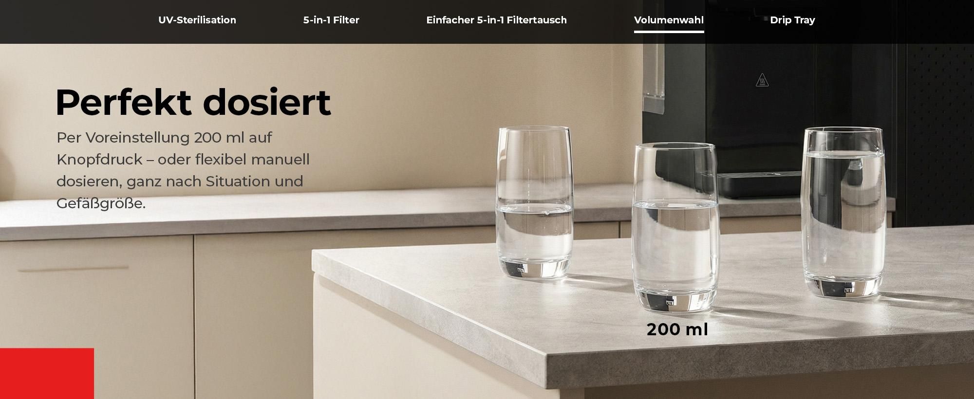 Toshiba Osmoseanlage, Wasserfilter Trinkwasser, Auftisch, Keine Installation, Heißwasserspender, Umkehrosmoseanlage, Mehrfach-Filterung, grau
