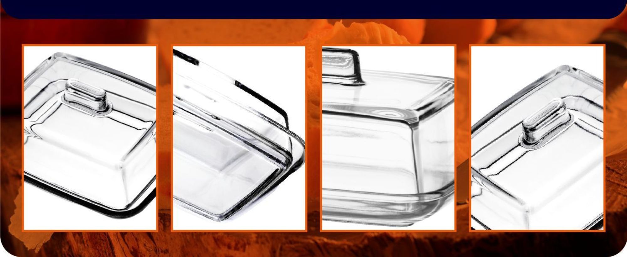 KADAX Butterdose aus Glas "Calvi", rechteckige Butterglocke mit Deckel, Transparent, 14 cm, 1 Stück