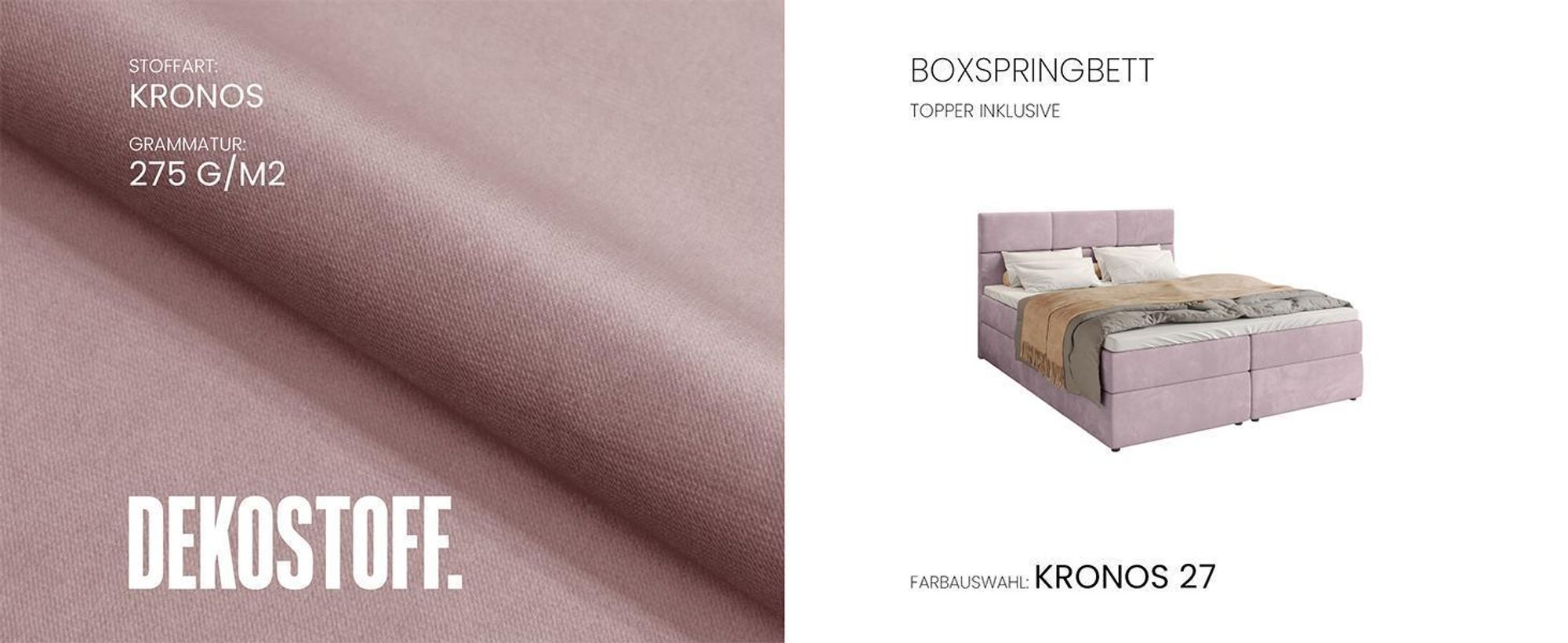 BroMARKT Boxspringbett BOSTON mit 2 Bettkasten, Bonell-Matratze, Polsterbett, Bett (Beige, Cosmic 10, 180 x 200 cm)