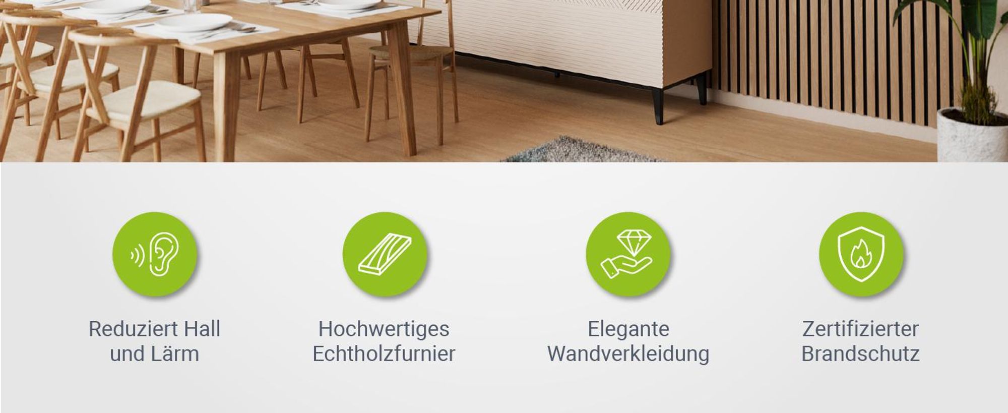Juskys Wandpaneele Akustik 4er Set 2,88 qm - Verbesserte Akustik durch schallabsorbierende Materialien - Eiche Natur Dunkel