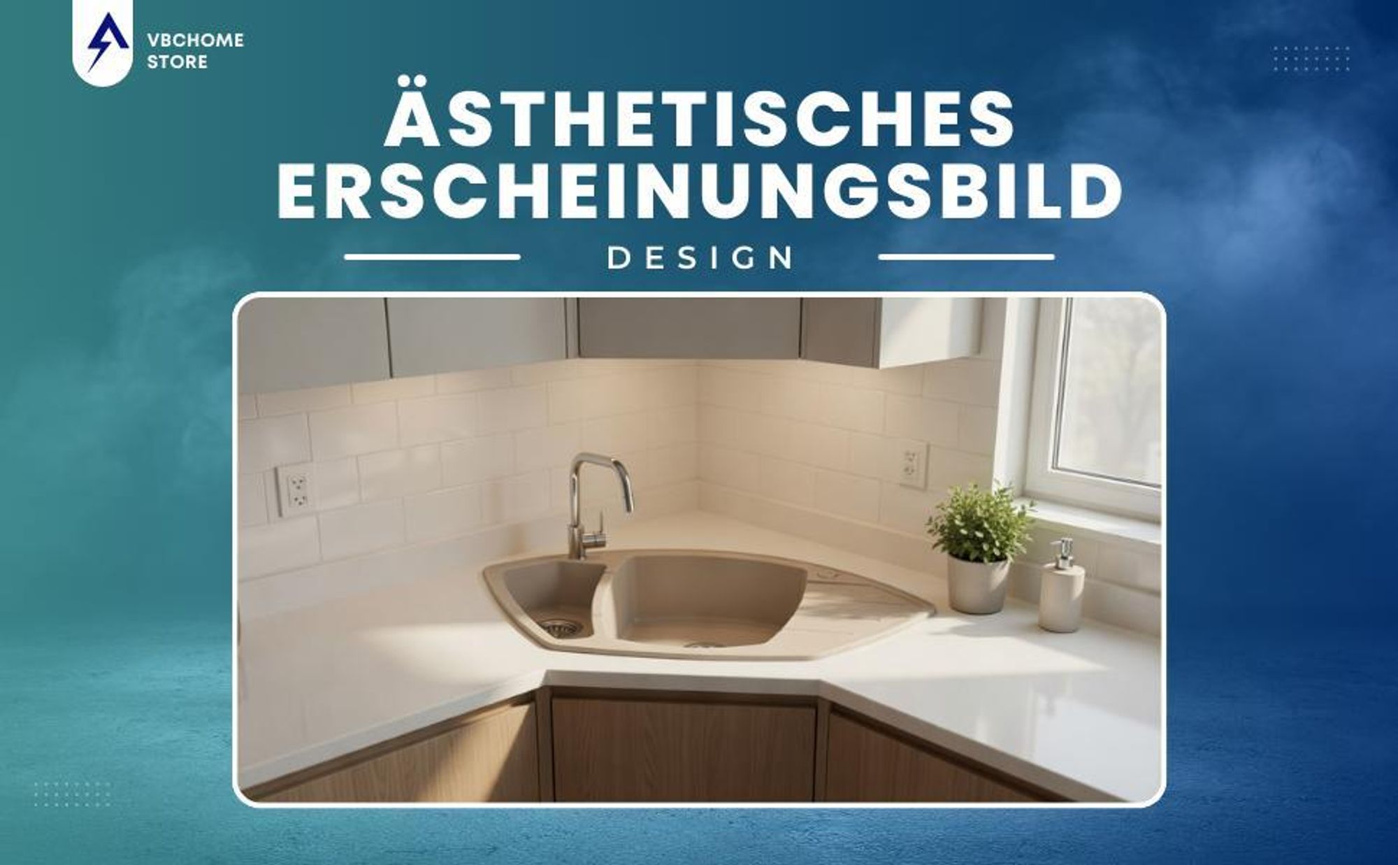 VBChome Spülbecken 90x54x19 cm Beige Granit 1,5 Becken Abtropffläche Einbauspüle gesprenkelt Eckspülbecken Restebecken Siphon