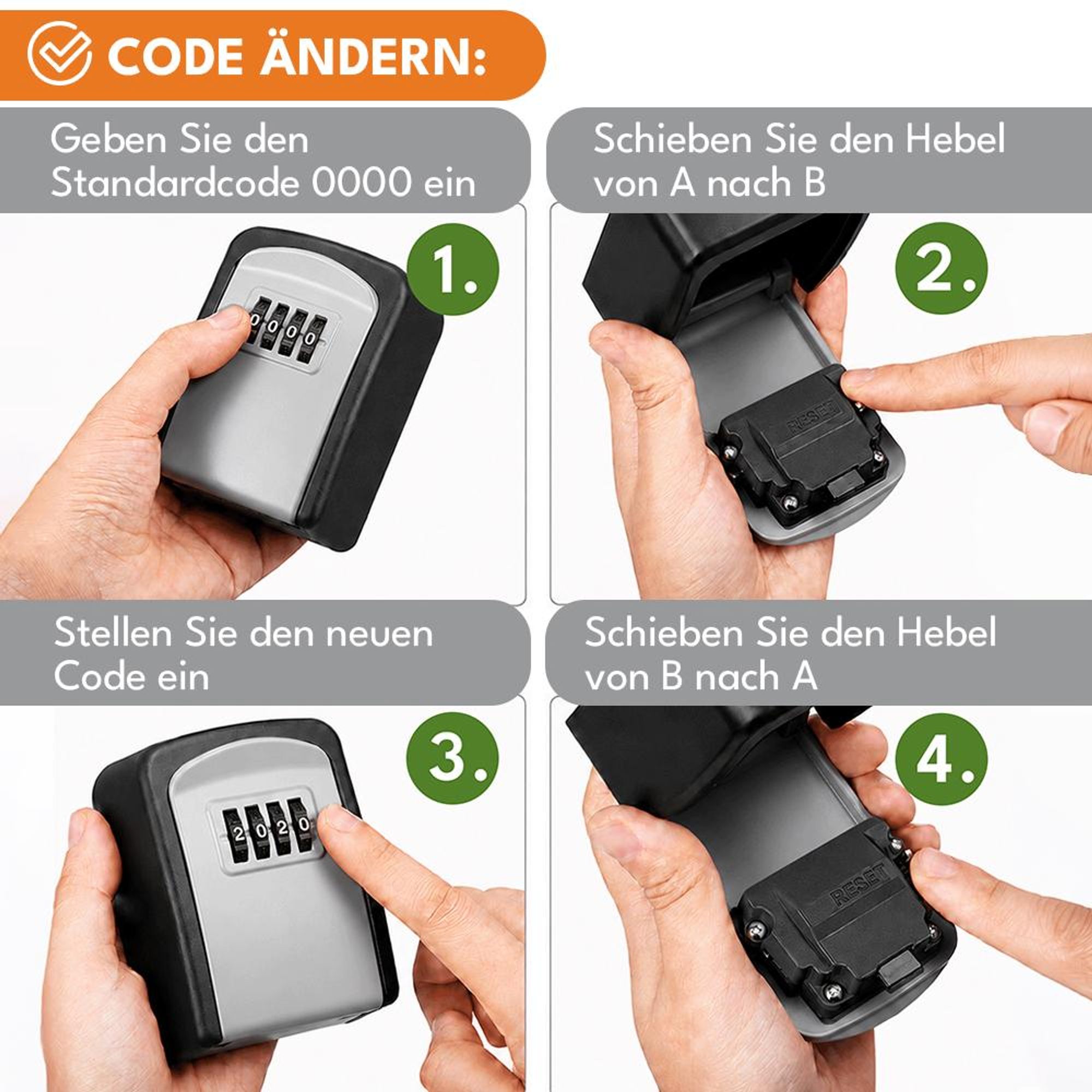 KRUMAD Schlüsseltresor mit 4-stelligem Zahlencode, Schlüsselkasten zur Wandmontage, Schlüsselbox mit Schutzklappe für Haus & Büro