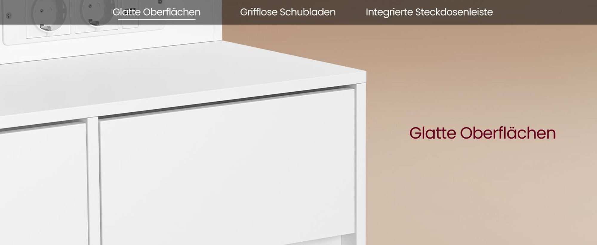 VASAGLE Schminkkommode, mit Spiegel und Beleuchtung, Ladestation, 5 Schubladen, werkzeuglose Gleitschienen, weiß