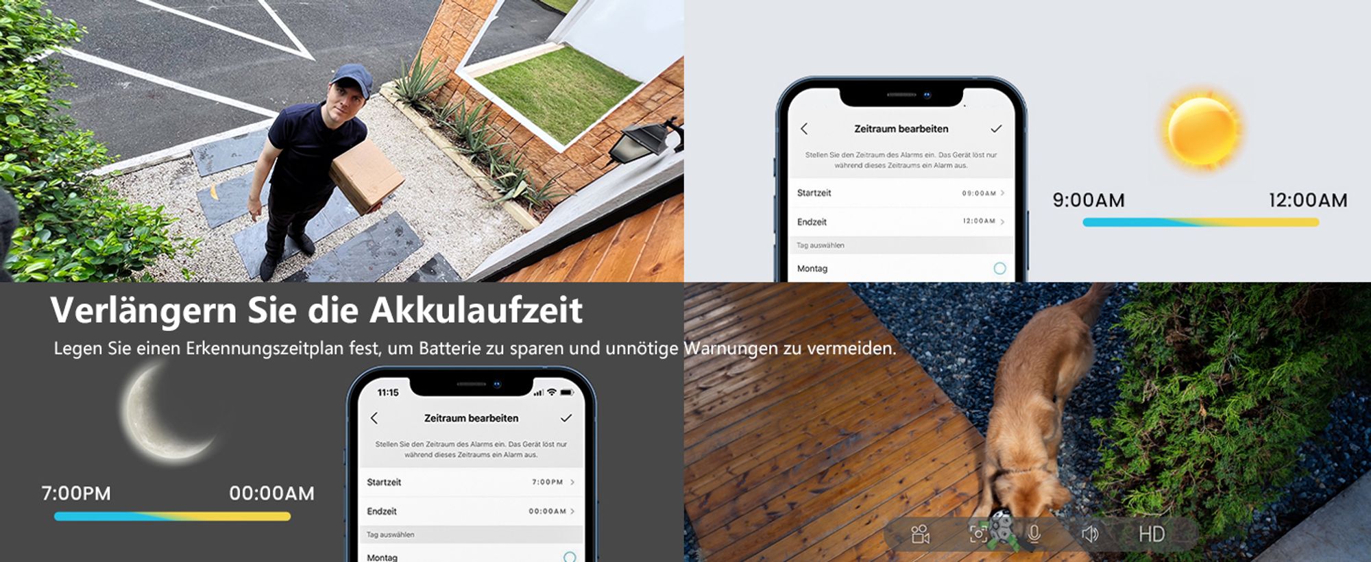 ieGeek 2K dohledová kamera venkovní baterie, IP kamera wifi barevné noční vidění s PIR, 32GB