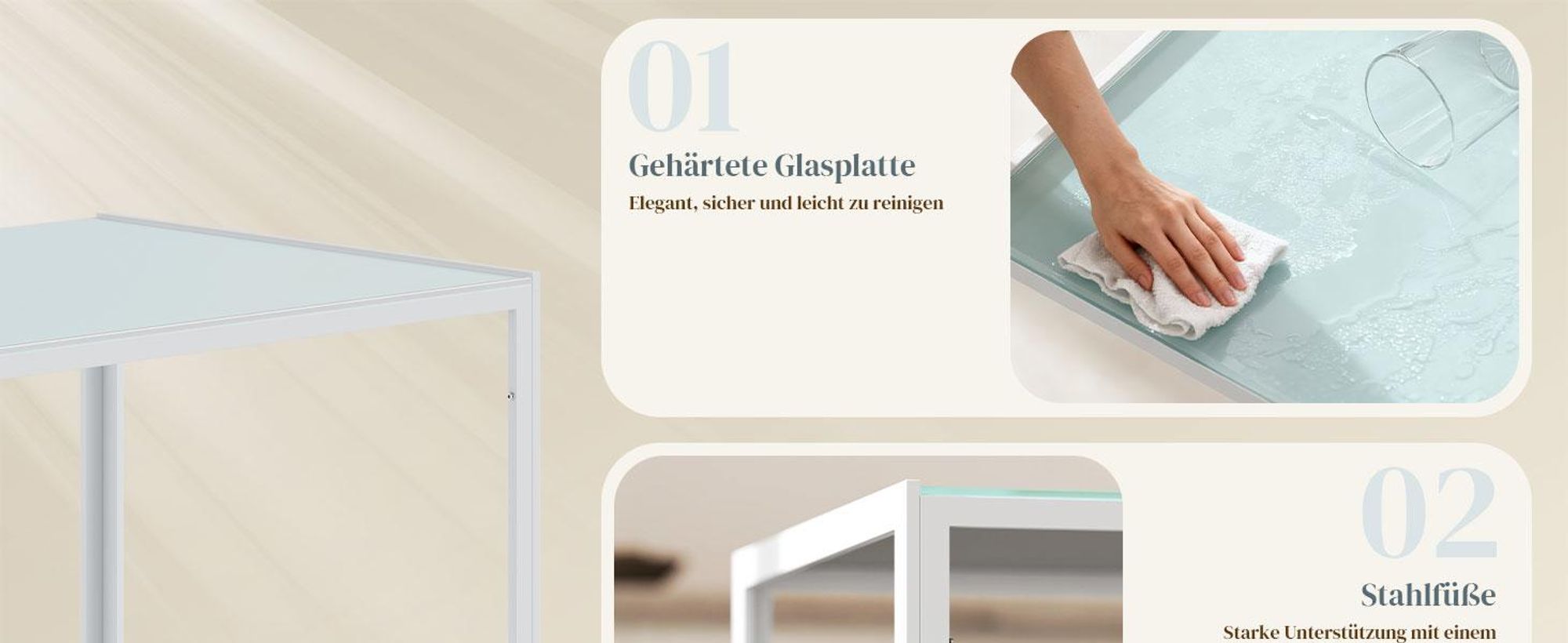 HOMCOM Esstisch Küchentisch für 4 Personen, Esszimmertisch für Küche Metall