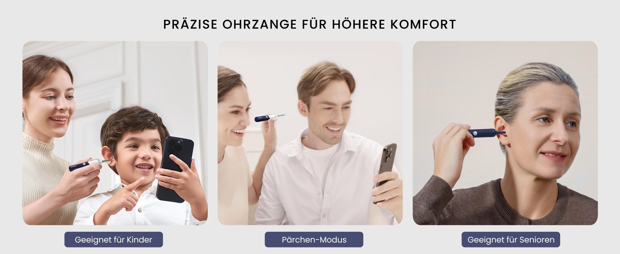 Bebird Ohrenschmalz Entferner Otoskop, 1920P HD Flexibler Ohrenreiniger Kamera, Ohrreiniger Kamera mit Pinzette, OhrKamera für Ohren/Nasen/Hals Kinder