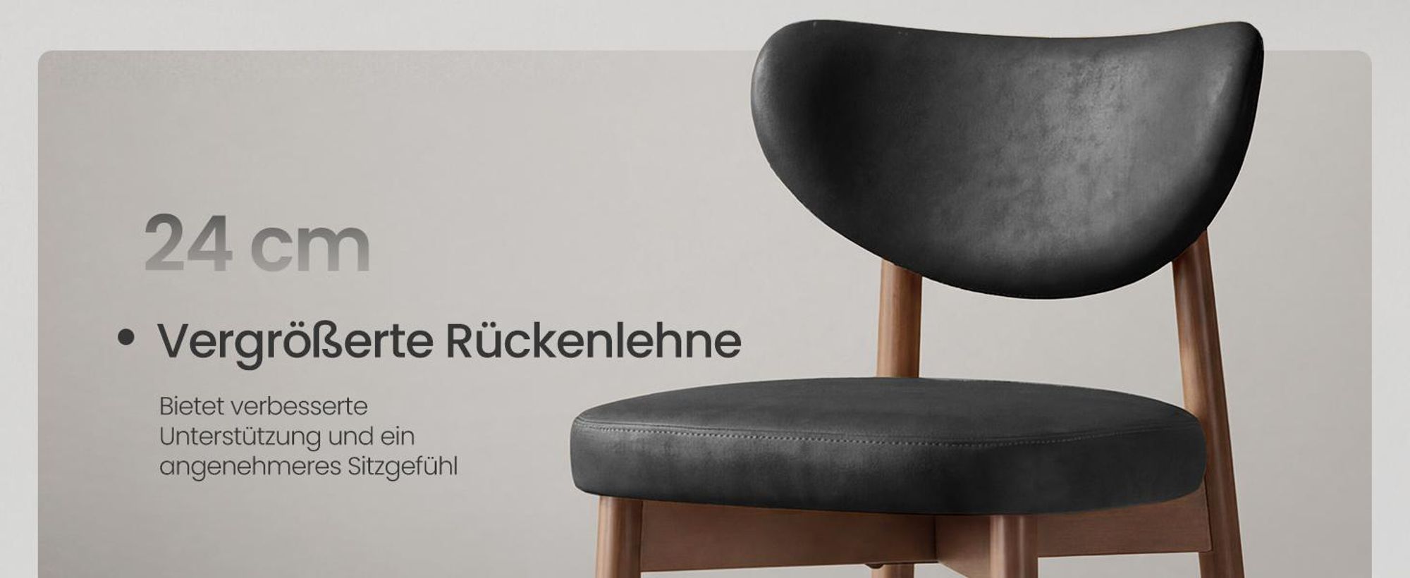 VASAGLE Barhocker 2er Set aus Kunstleder, mit Rückenlehne und Massivholzbeinen, 50 x 51,5 x 95,5 cm, Schwarz