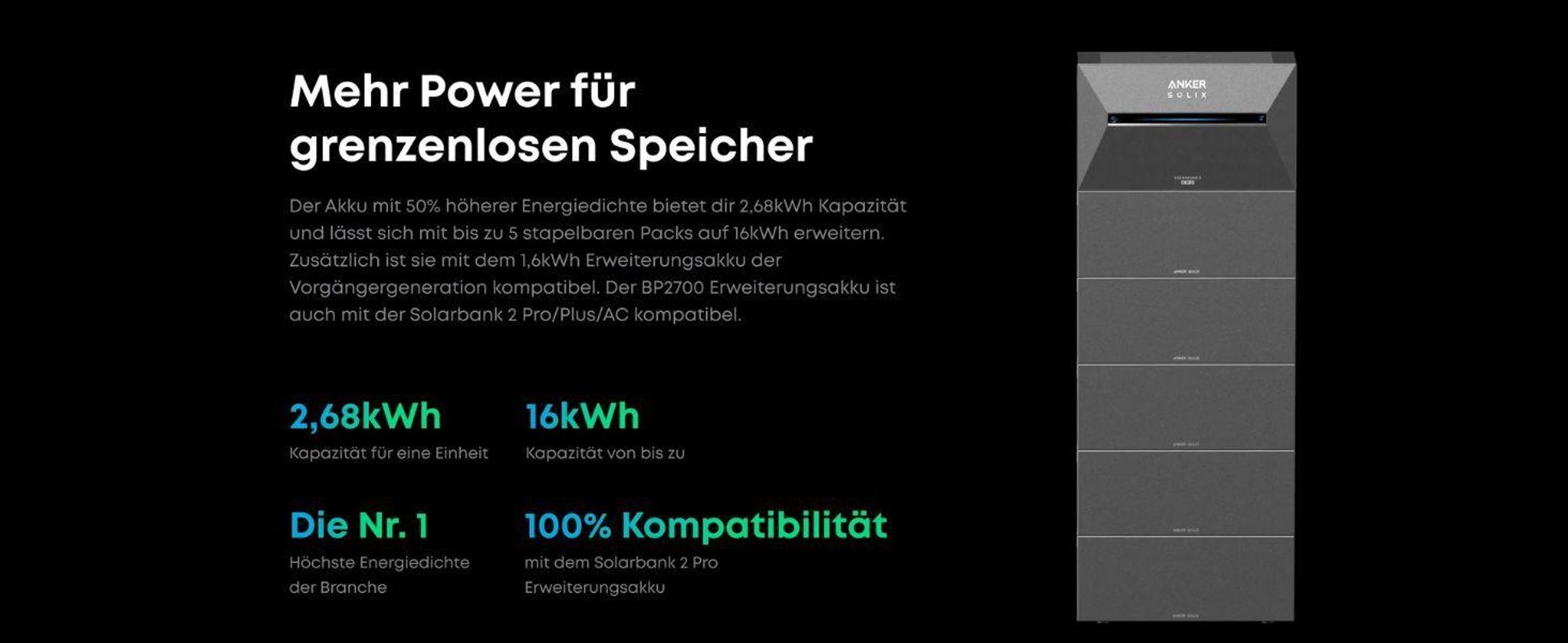 Anker SOLIX Solarbank BP2700 Erweiterungsakku , Solarspeicher für Balkonkraftwerk