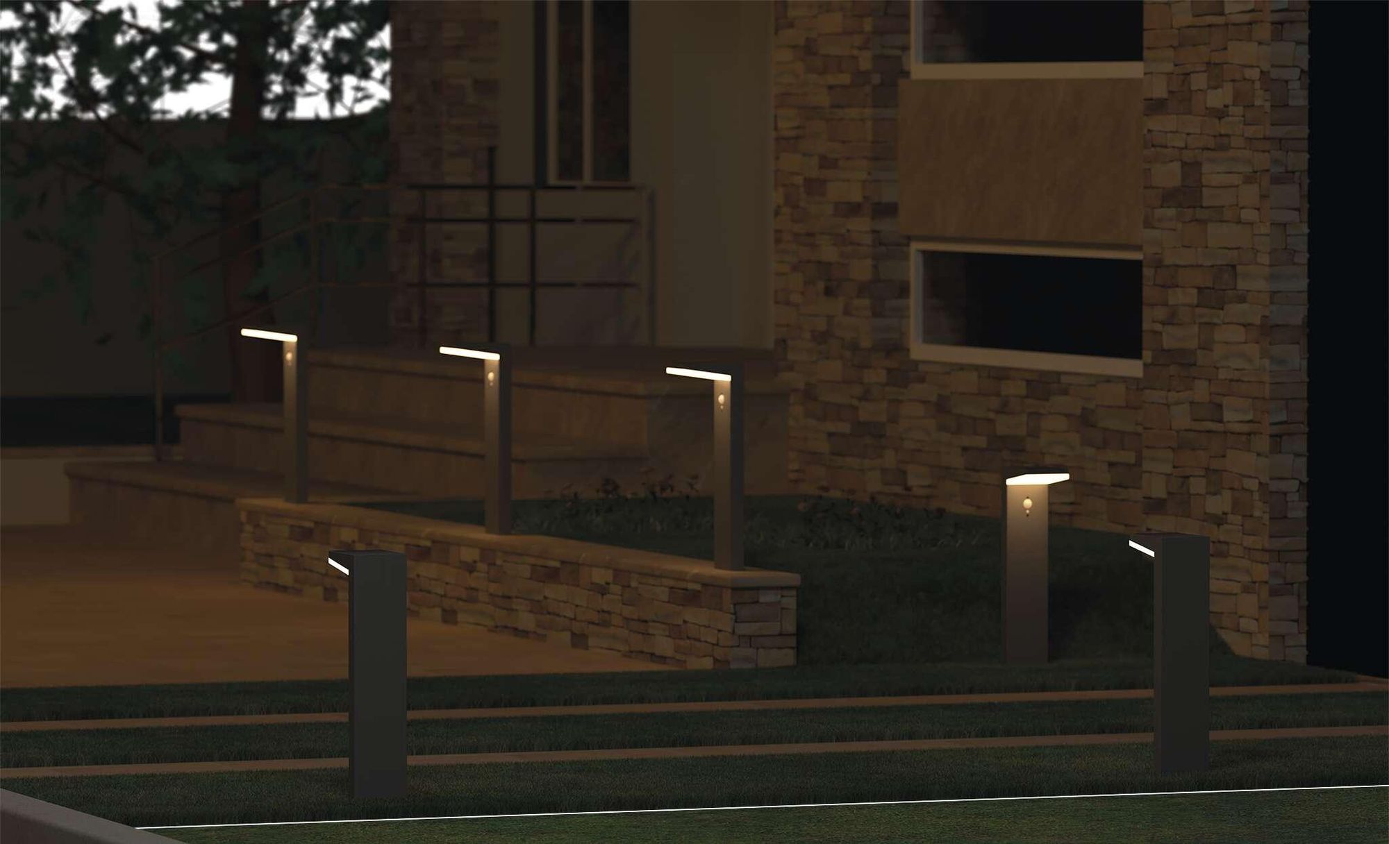 EMOS Solární LED stojací lampa VEREA s detektorem pohybu pro zahradu, vodotěsná, 460lm, teplá bílá, z hliníku pro montáž na zem, ZGK0B4S